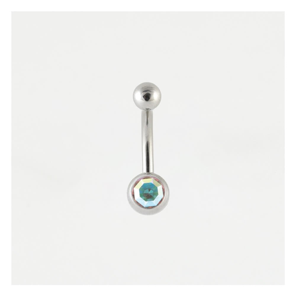 Steel Jewelled Micro Belly Bar
