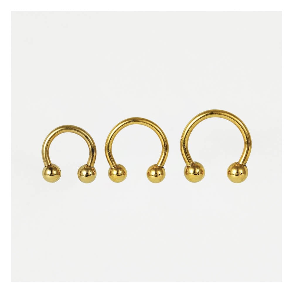 Gold PVD Steel Horseshoe / Circular Barbell (CBB) - 1.2mm