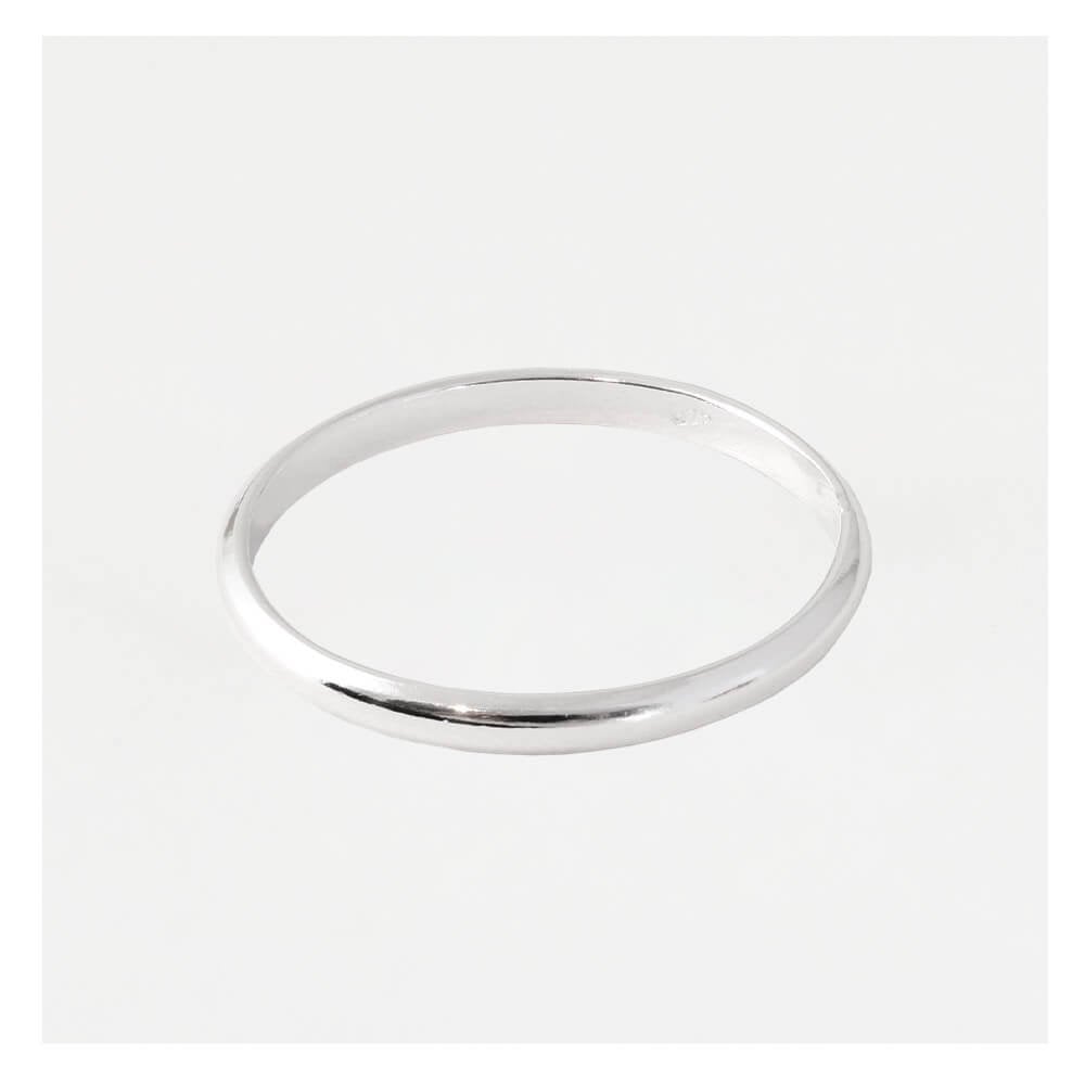 Silver Rounded Court Ladies Ring - 2mm