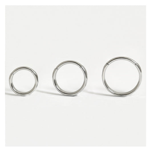 Steel Double Diamond Hinged Segment Ring - 1.2mm