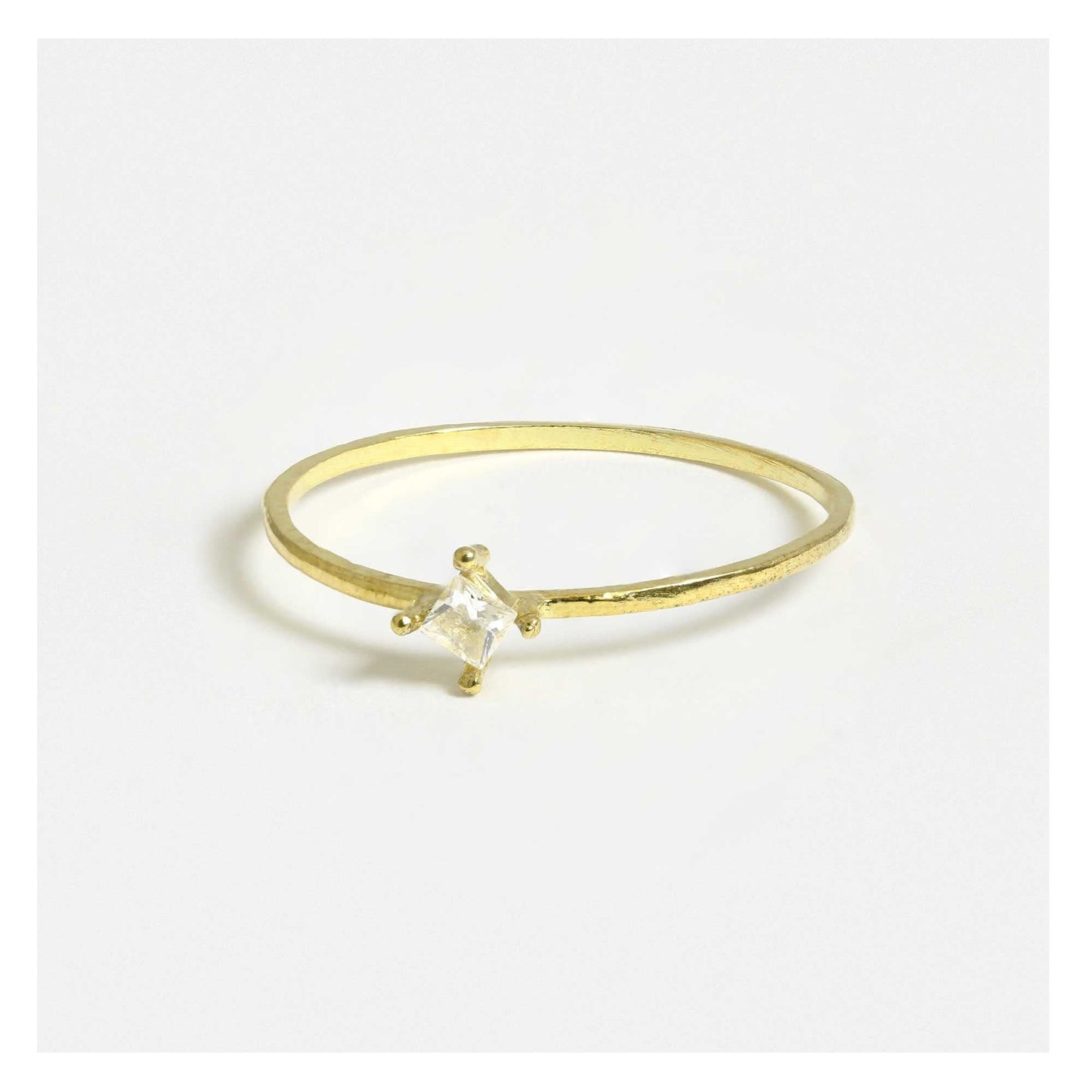 Gold Square Gem Ring