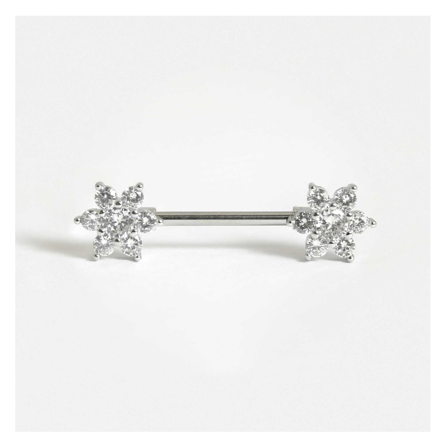 Steel Poinsettia Flower Nipple Bar