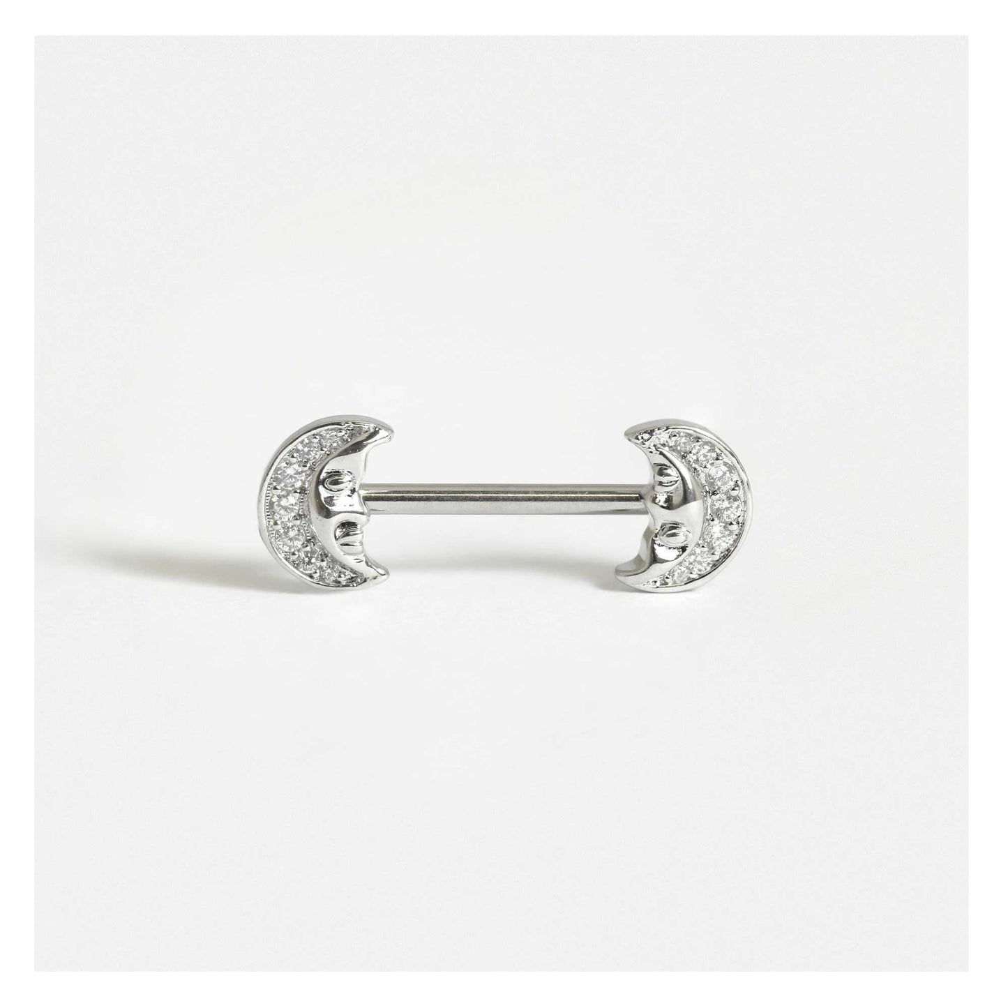 Steel Lunar Moon Face Nipple Bar