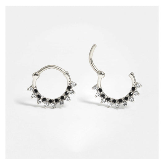 Steel Dainty Crystal Clicker Hoop -1.2mm