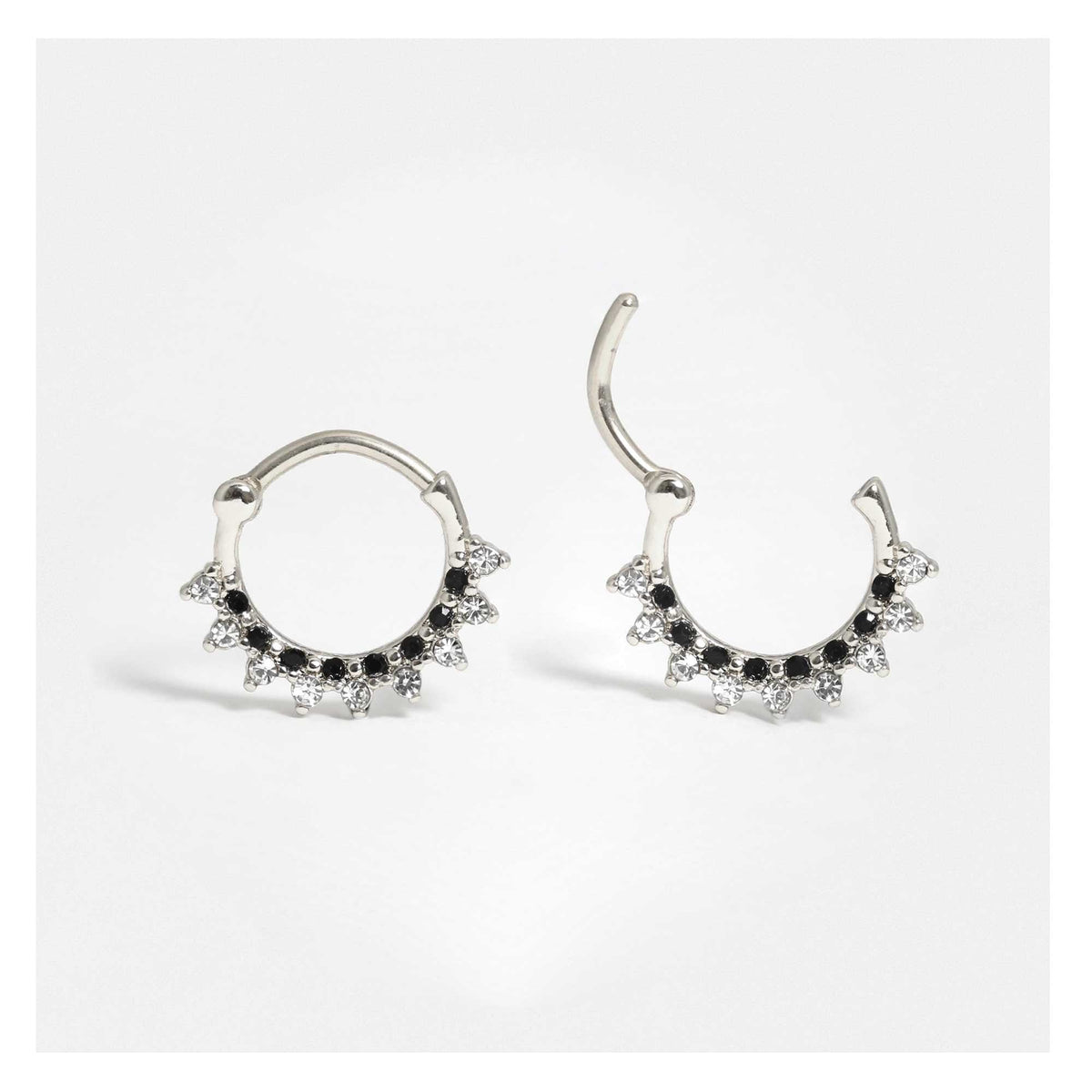 Steel Dainty Crystal Clicker Hoop -1.2mm