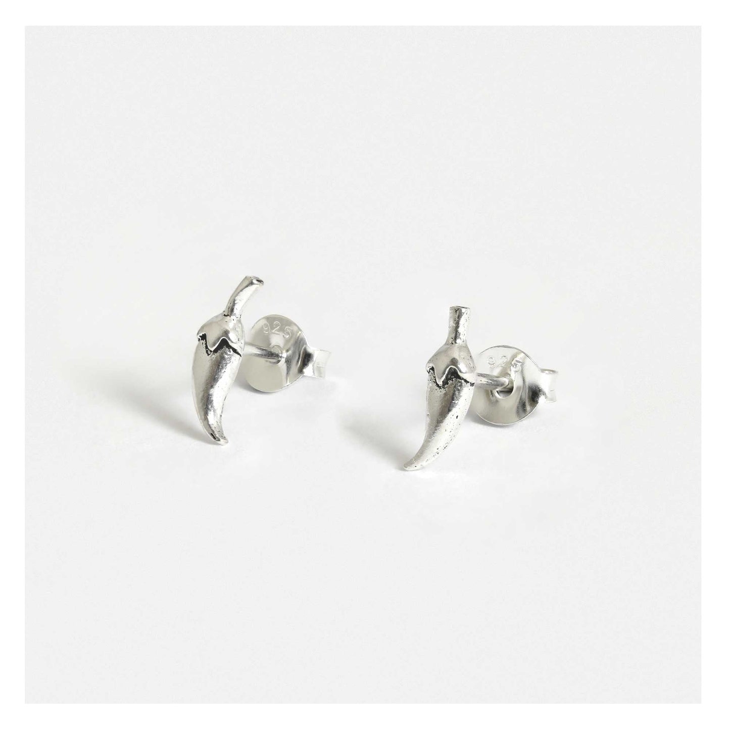 Silver Hot Chilli Stud Earrings