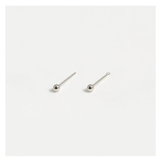Silver Ball Nose Pins - 1.5mm, 2mm & 2.5mm, Bobble or Straight Back