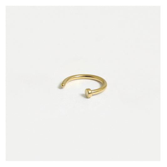 Gold PVD Steel Open Nose Ring - 8mm & 10mm