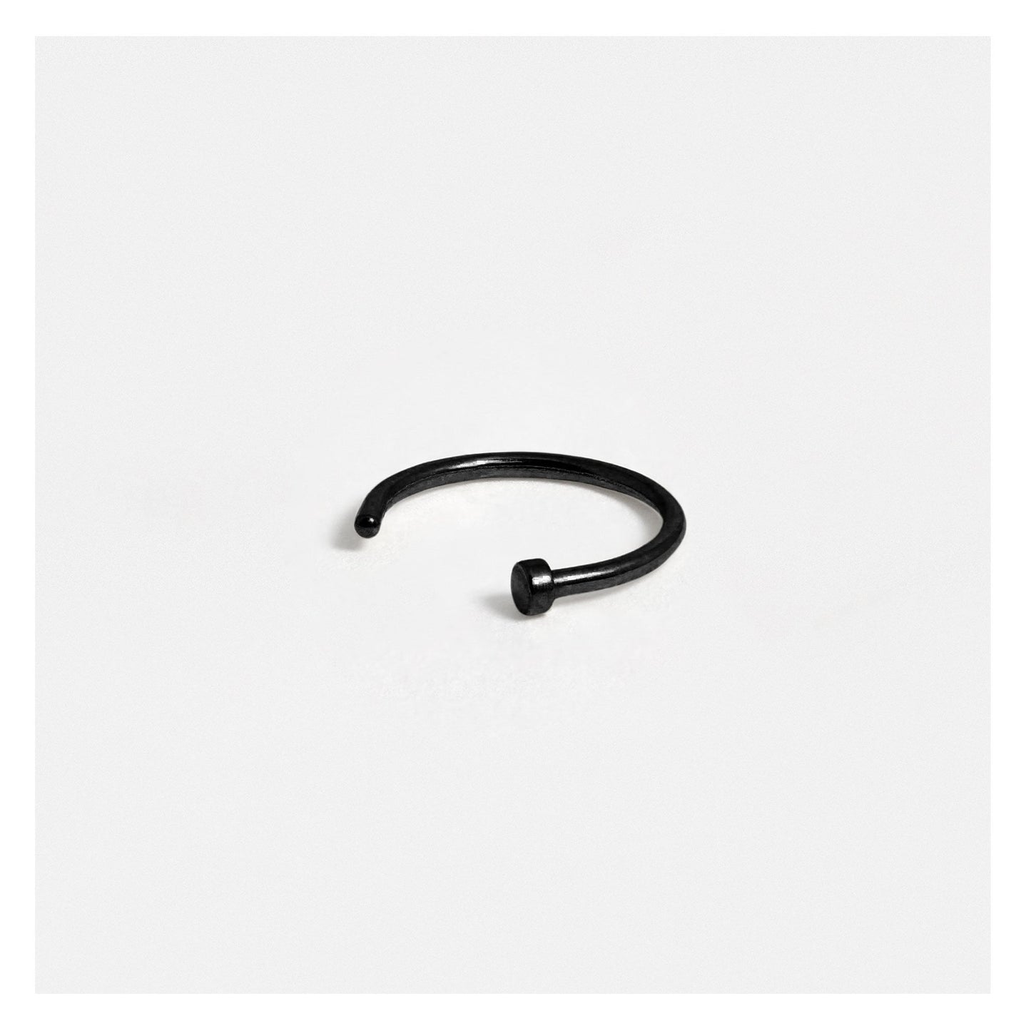 Black PVD Steel Open Nose Ring - 8mm & 10mm