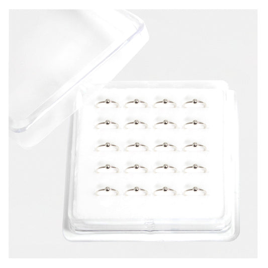 Silver Ball Nose Ring 8 - 12mm
