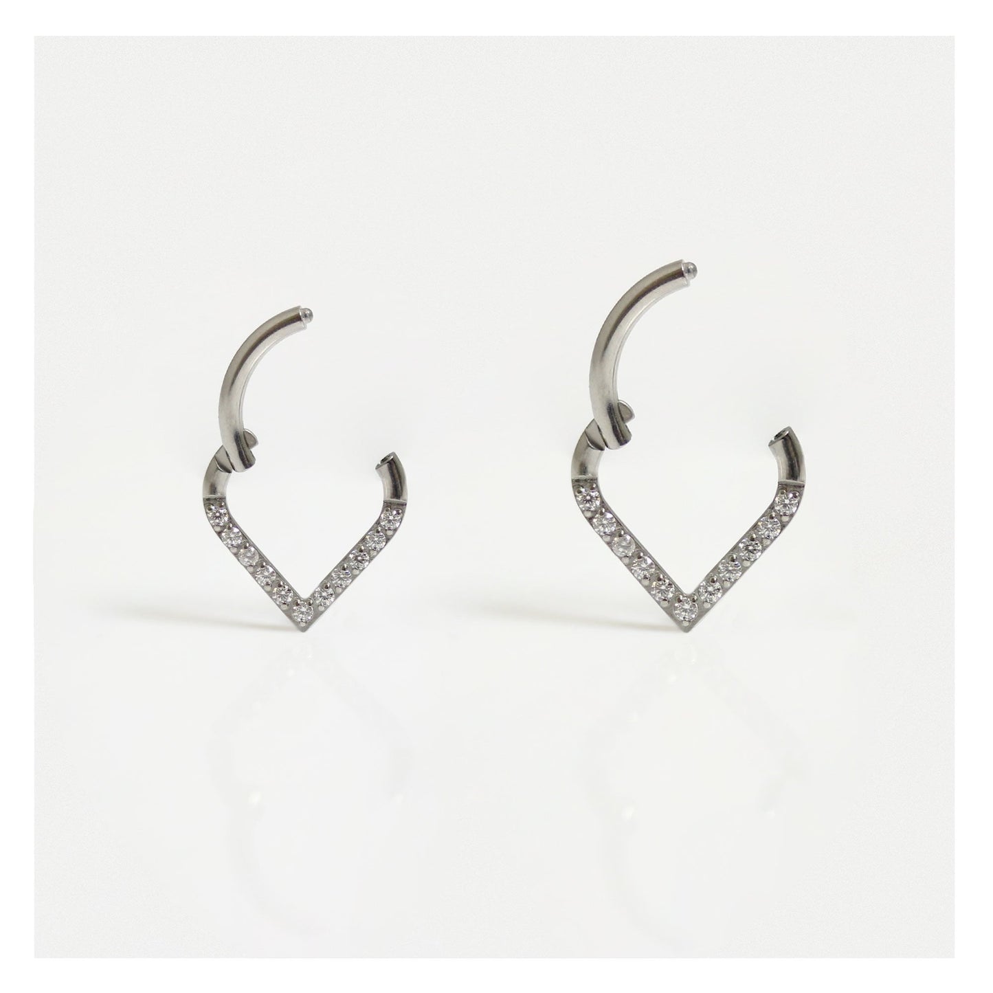 Titanium Sparkly Teardrop Segment Ring - 1.2mm