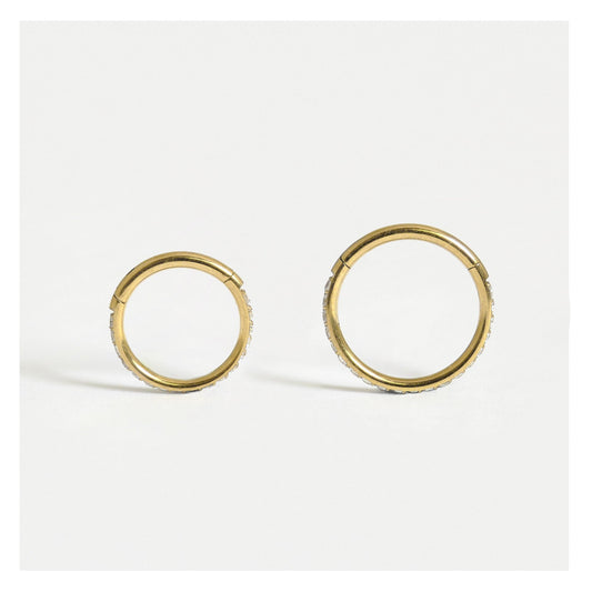 Steel Multi Gem Hinged Segment Ring - 1.2mm
