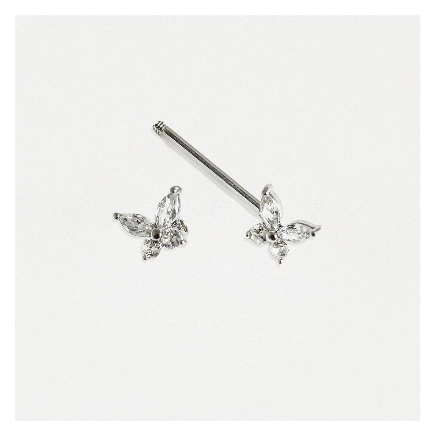 Steel Papillon Passion Nipple Bar