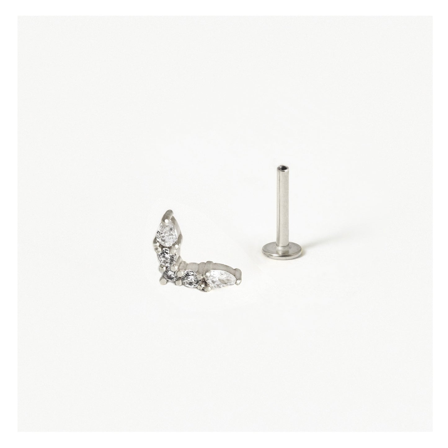 Steel Labret with Fairy Wings - Internally Threaded