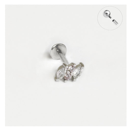 Steel Navette Labret - Internally Threaded