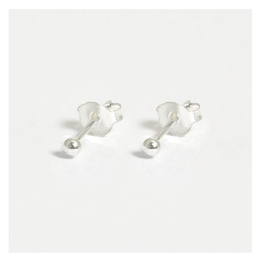 Silver Plain Ball Ear Studs 1.5 - 4mm