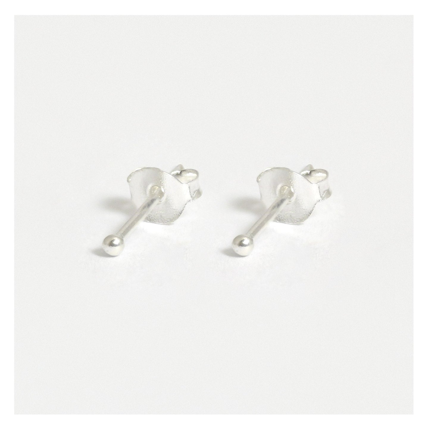 Silver Plain Ball Ear Studs 1.5 - 4mm