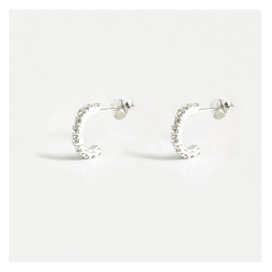 Silver Glitzy Gemma Hoops - 12mm