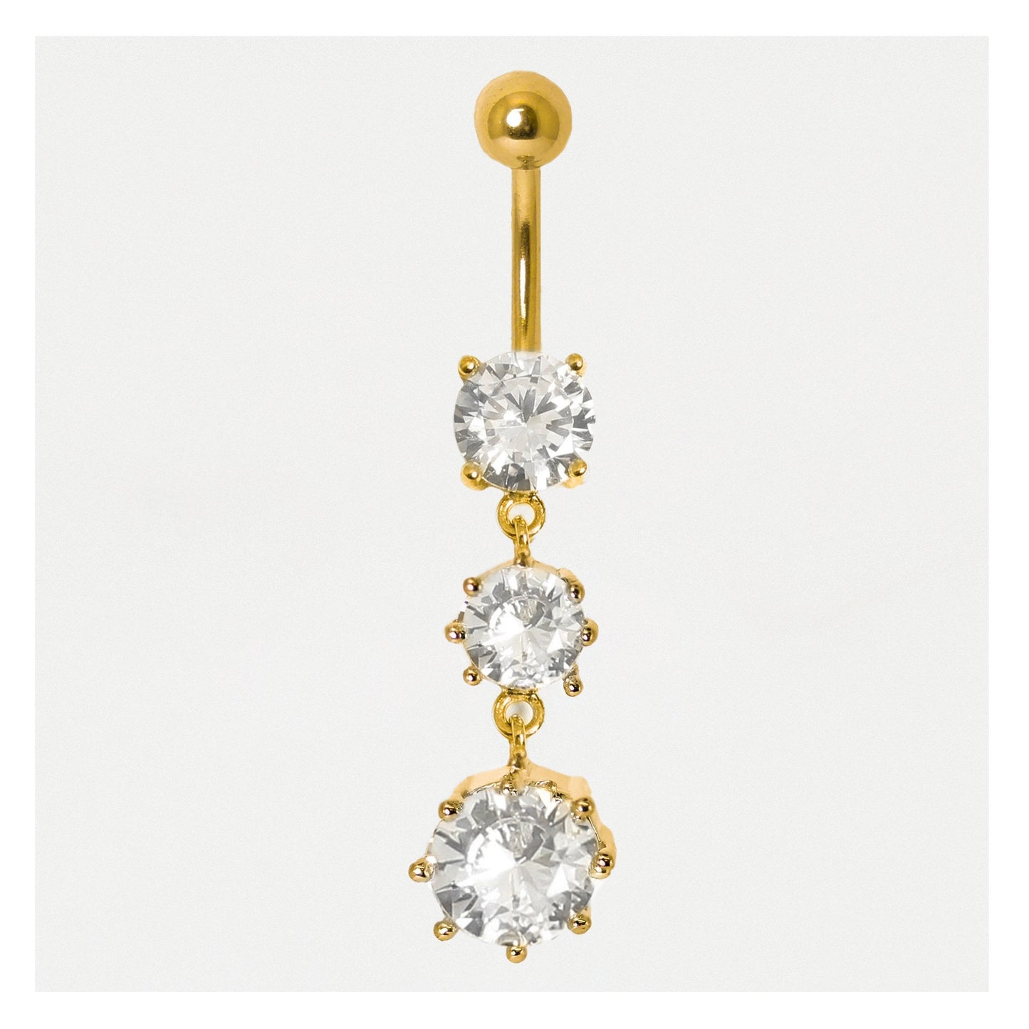 Gold Tumbling Crystals Belly Bar