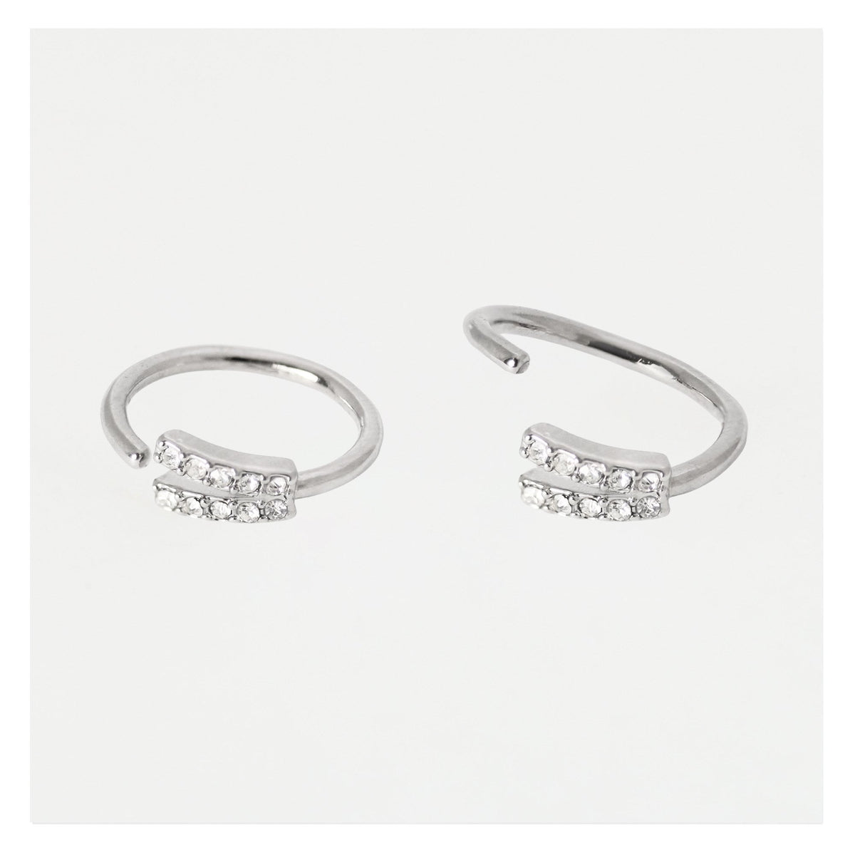 Steel Gemset V Twist Ring