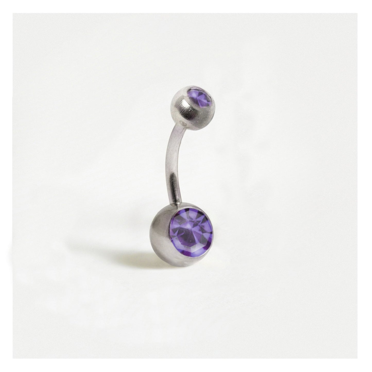 Steel Double Jewelled Belly Bar