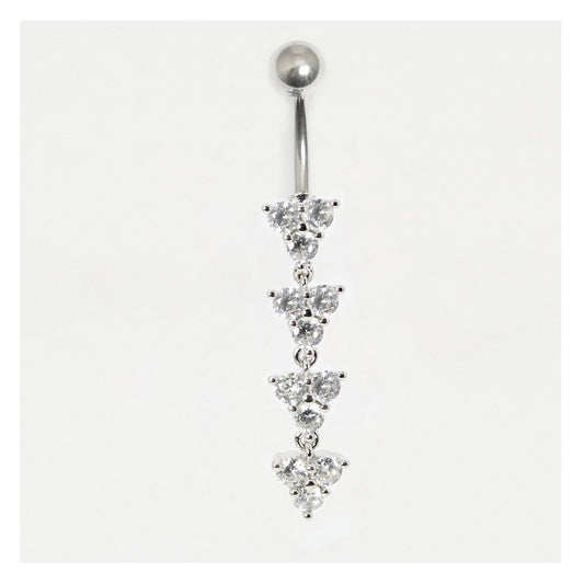 Cherish Navel Bar with Crystal Clusters
