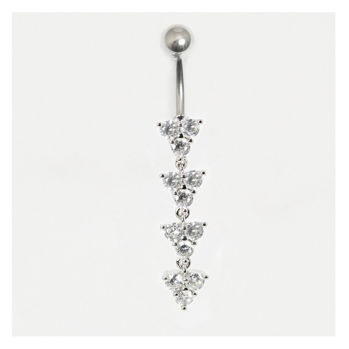 Cherish Navel Bar with Crystal Clusters