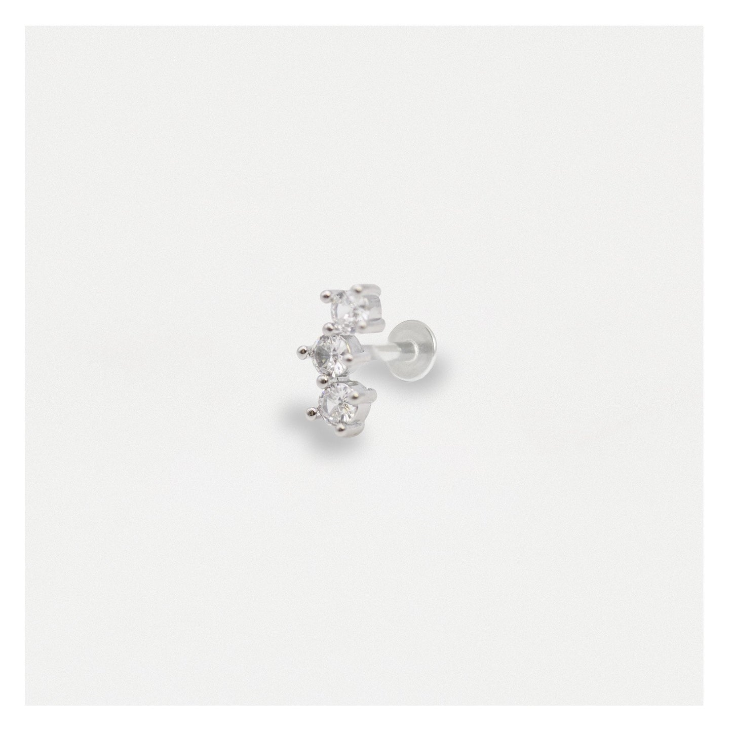 Steel Baby Bling Trio Flat Back - Internally Threaded