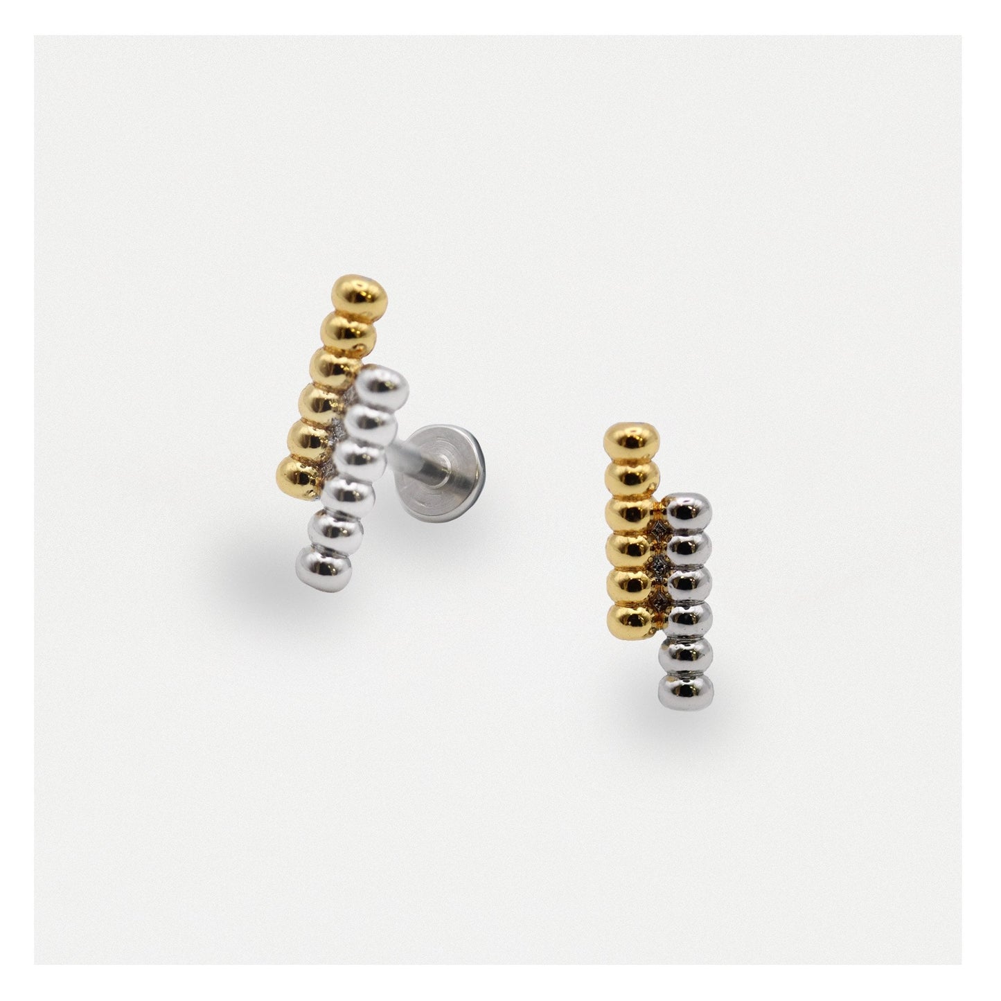 Steel Two-Tone Bead Labret - Internally Threaded