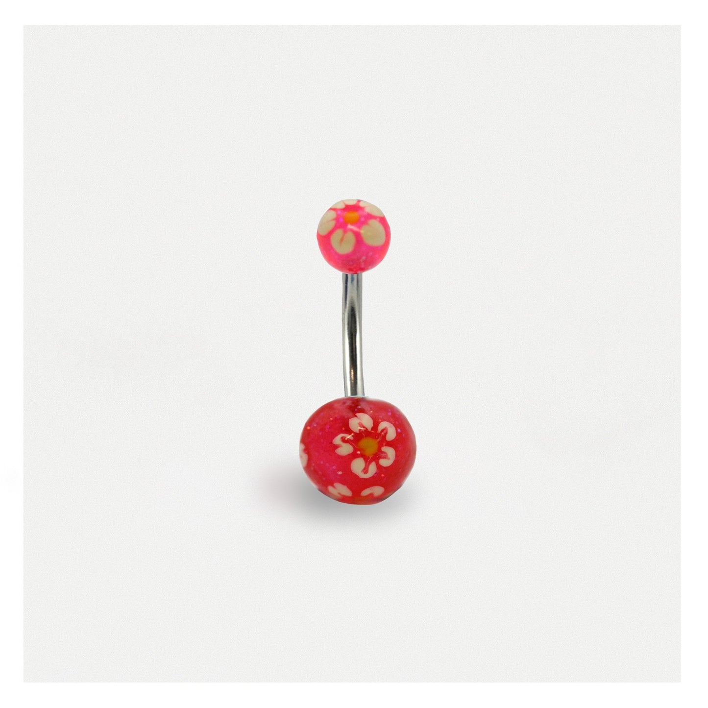 Glittery Flower Belly Bar