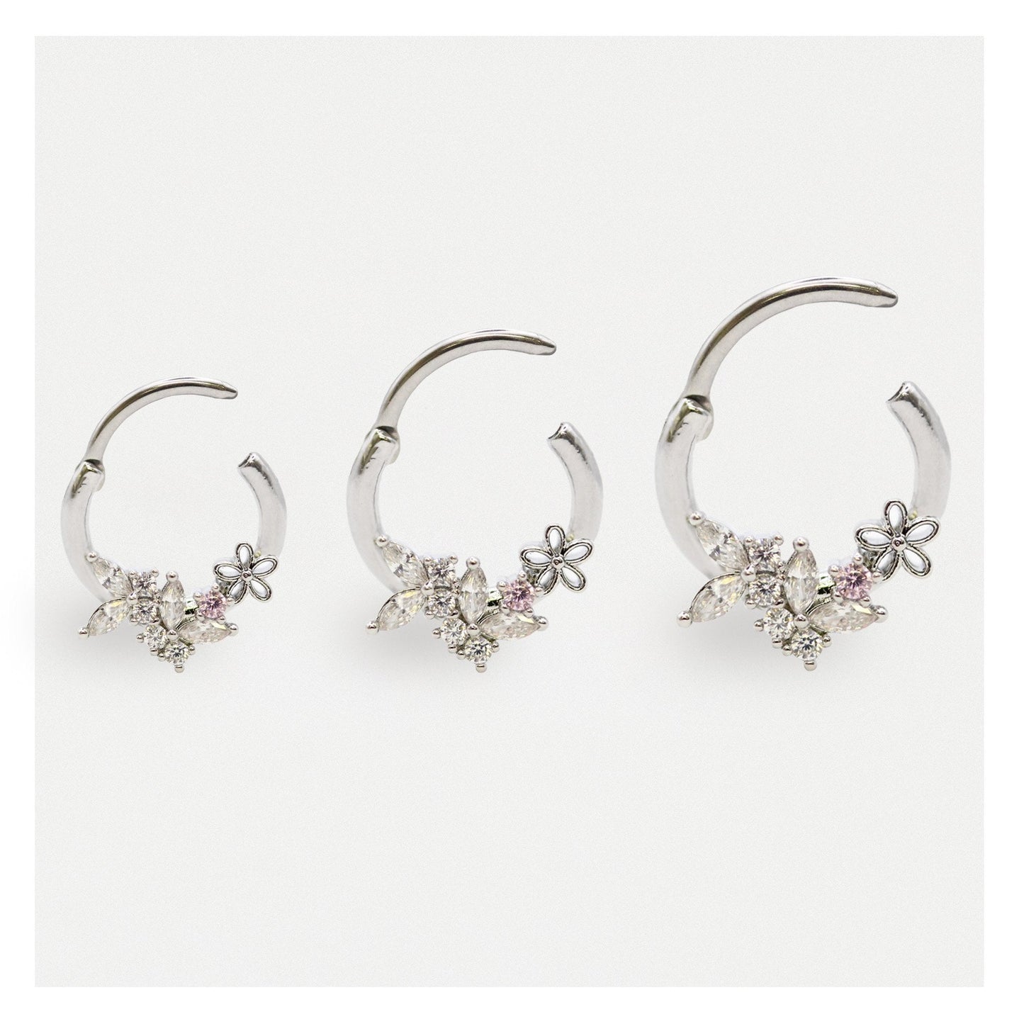 Steel Butterfly Flower Segment Ring - 1.2mm