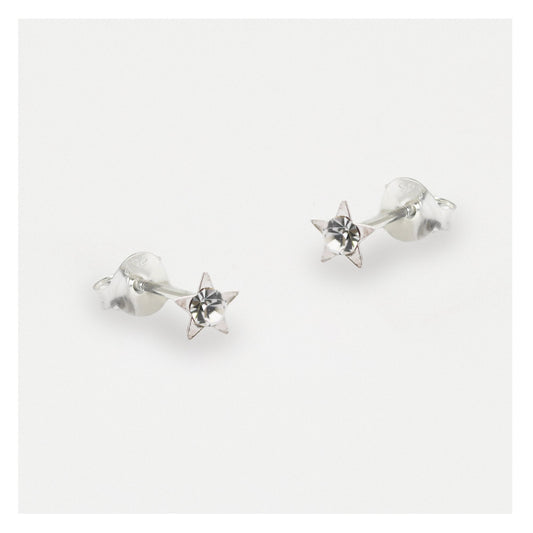 Silver Twinkle Star Ear Studs