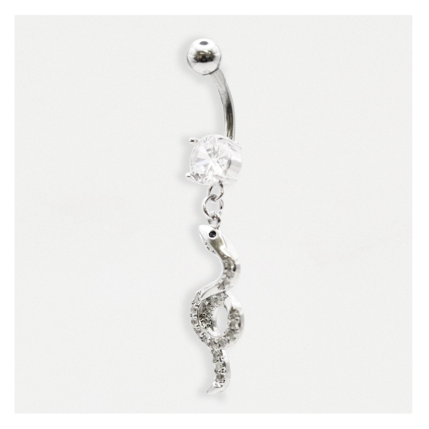 Steel Serpentine Sparkle Belly Bar