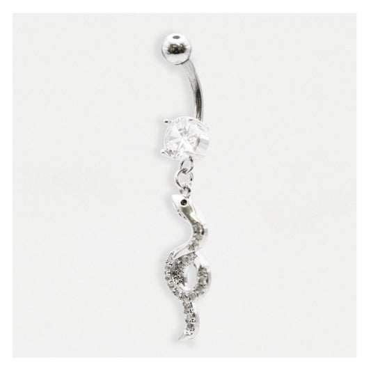 Steel Serpentine Sparkle Belly Bar