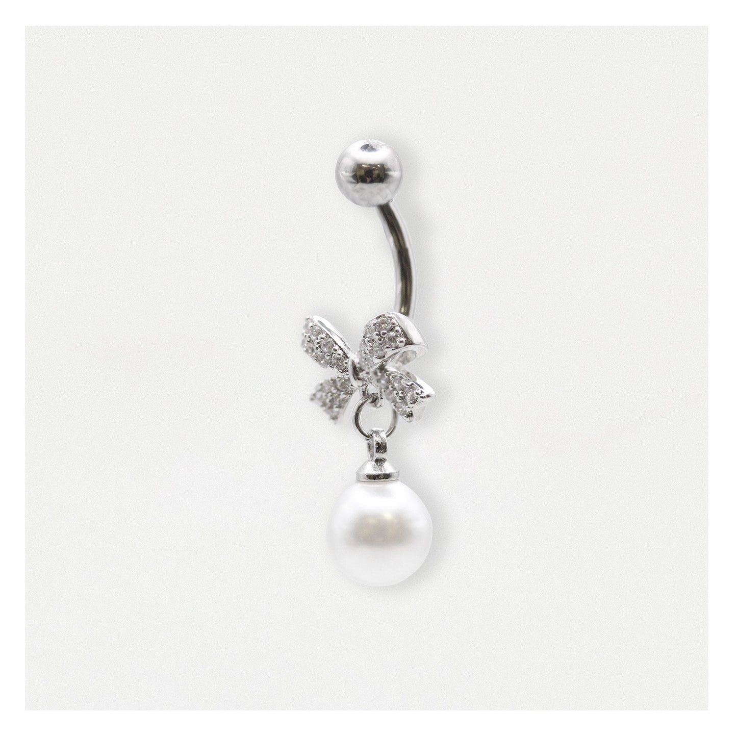 Steel Navel Bar with a Darling Bow
