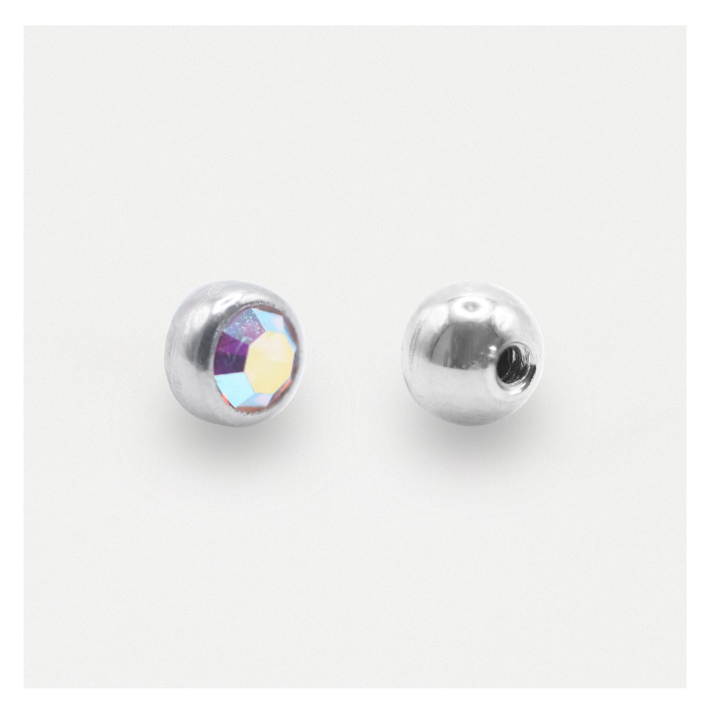 Steel Threaded Gemset Ball - 1.6mm