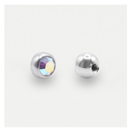 Steel Threaded Gemset Ball - 1.6mm