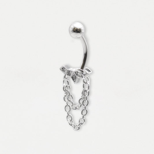 Steel Cascade Chain Navel Bar