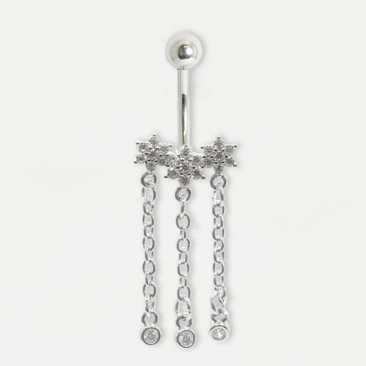 Steel Daisy Chain Drops Navel Bar