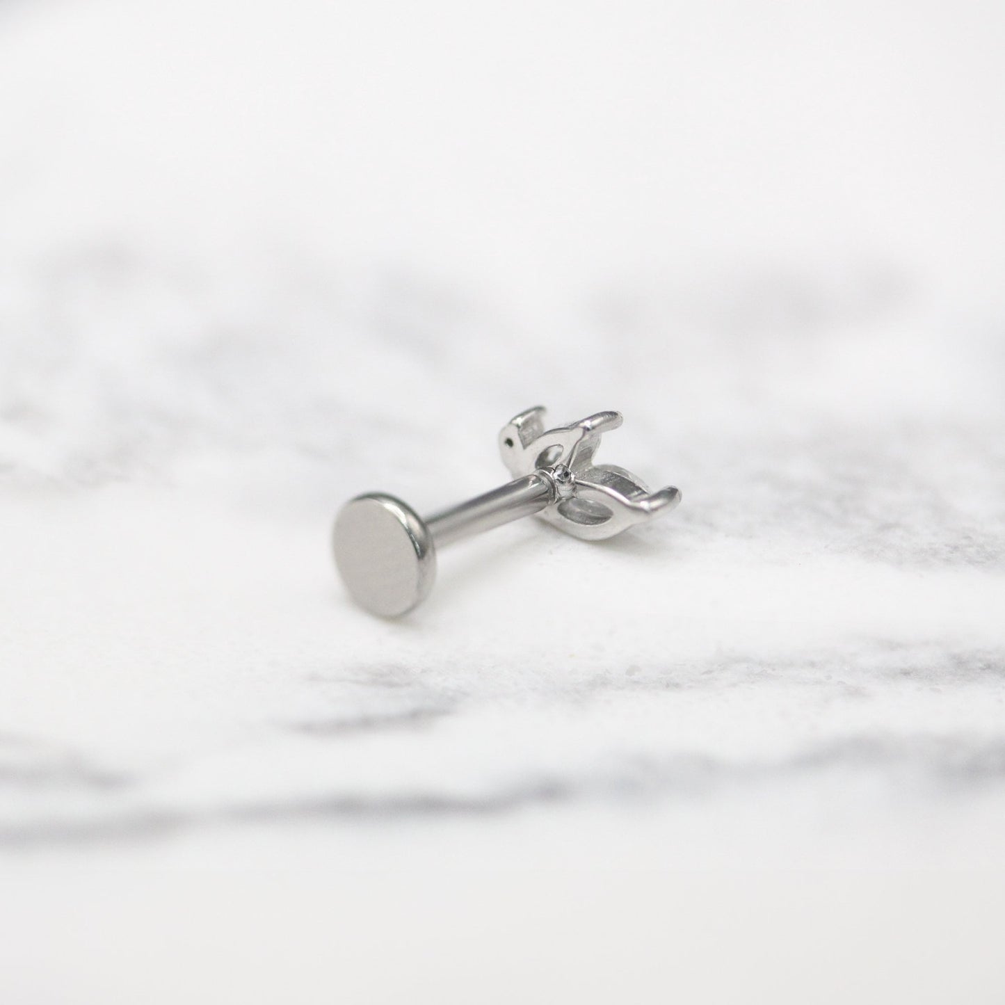 Steel Labret with Marquise Bloom - Internally Threaded