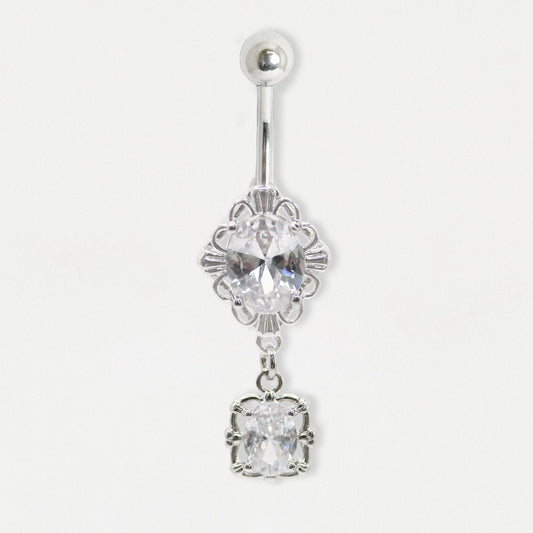 Steel Framed Ovals Belly Bar