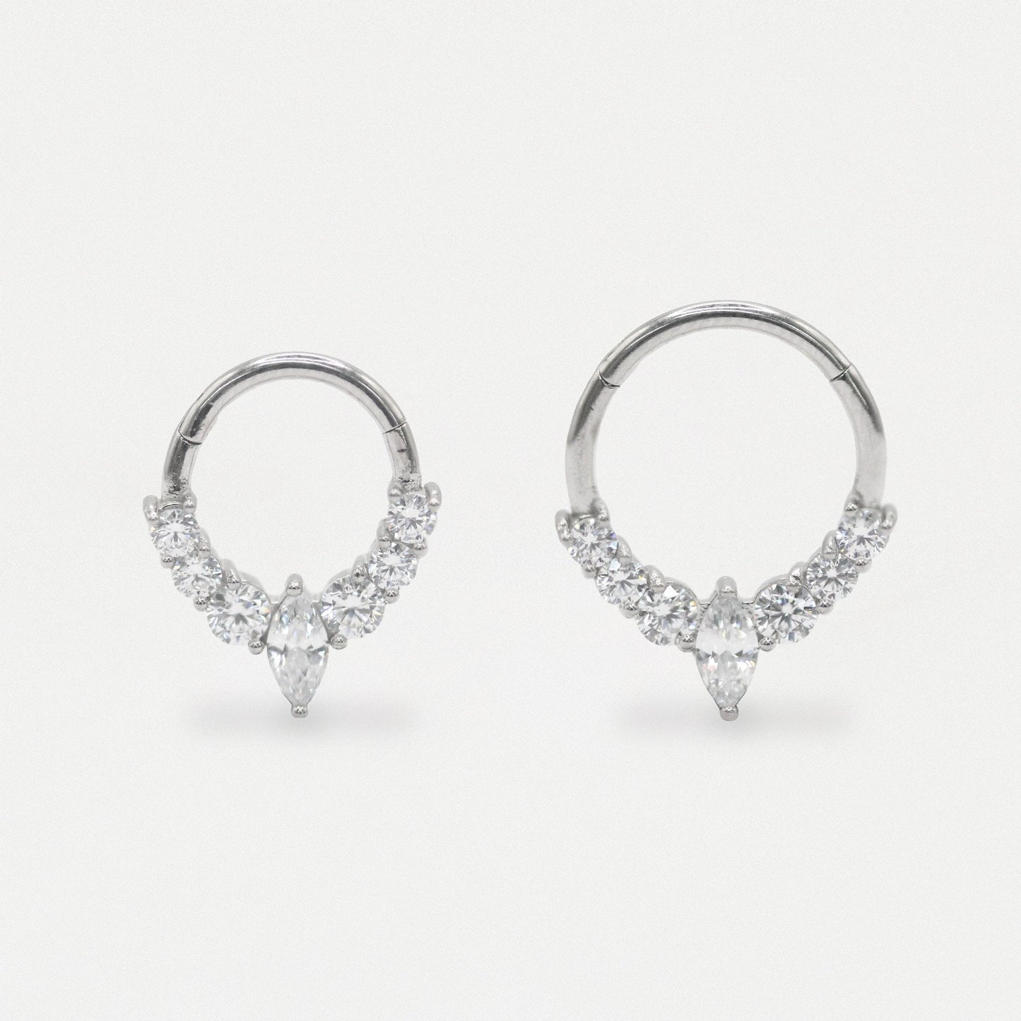 Steel Radiant Navette Segment Ring - 1.2mm