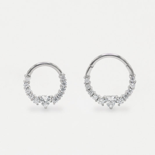 Steel Eternity Heart Hinged Ring - 1.2mm