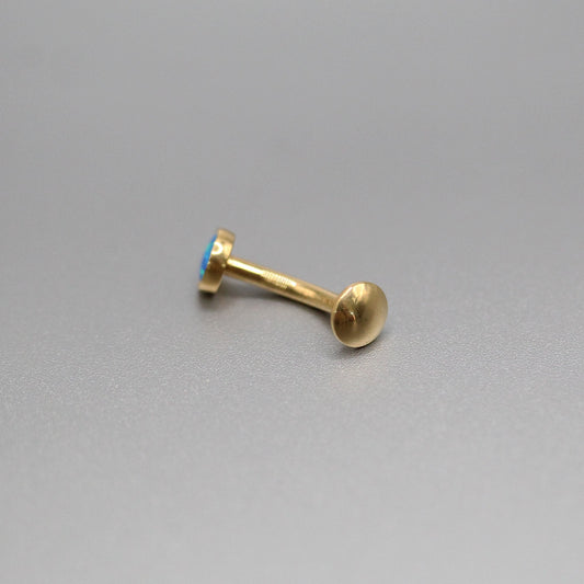 Gold PVD Titanium Opal Floating Belly Bar