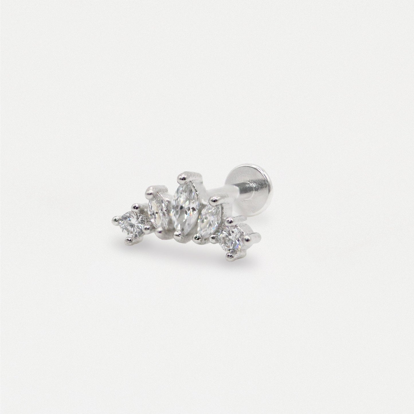 Steel Crown Jewel Labret - Internally Threaded