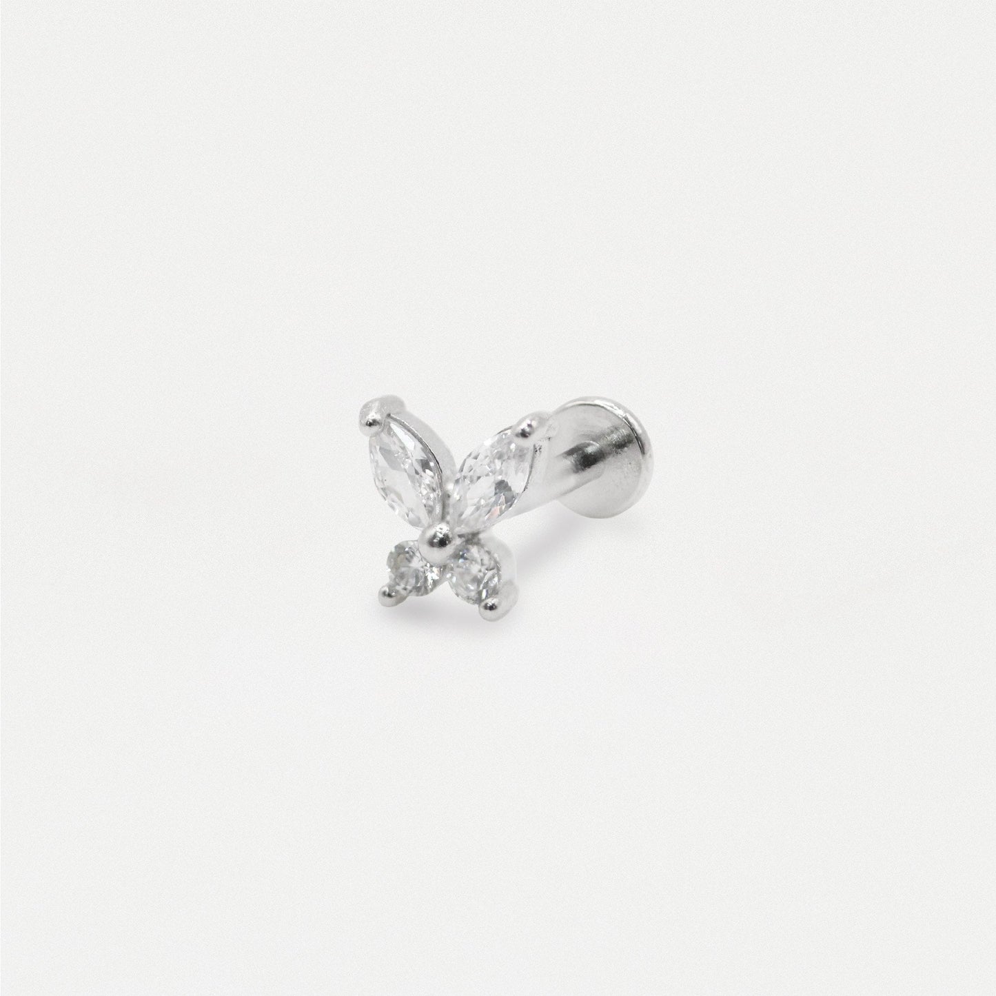 Steel Flutter Butterfly Labret - Internally Threaded