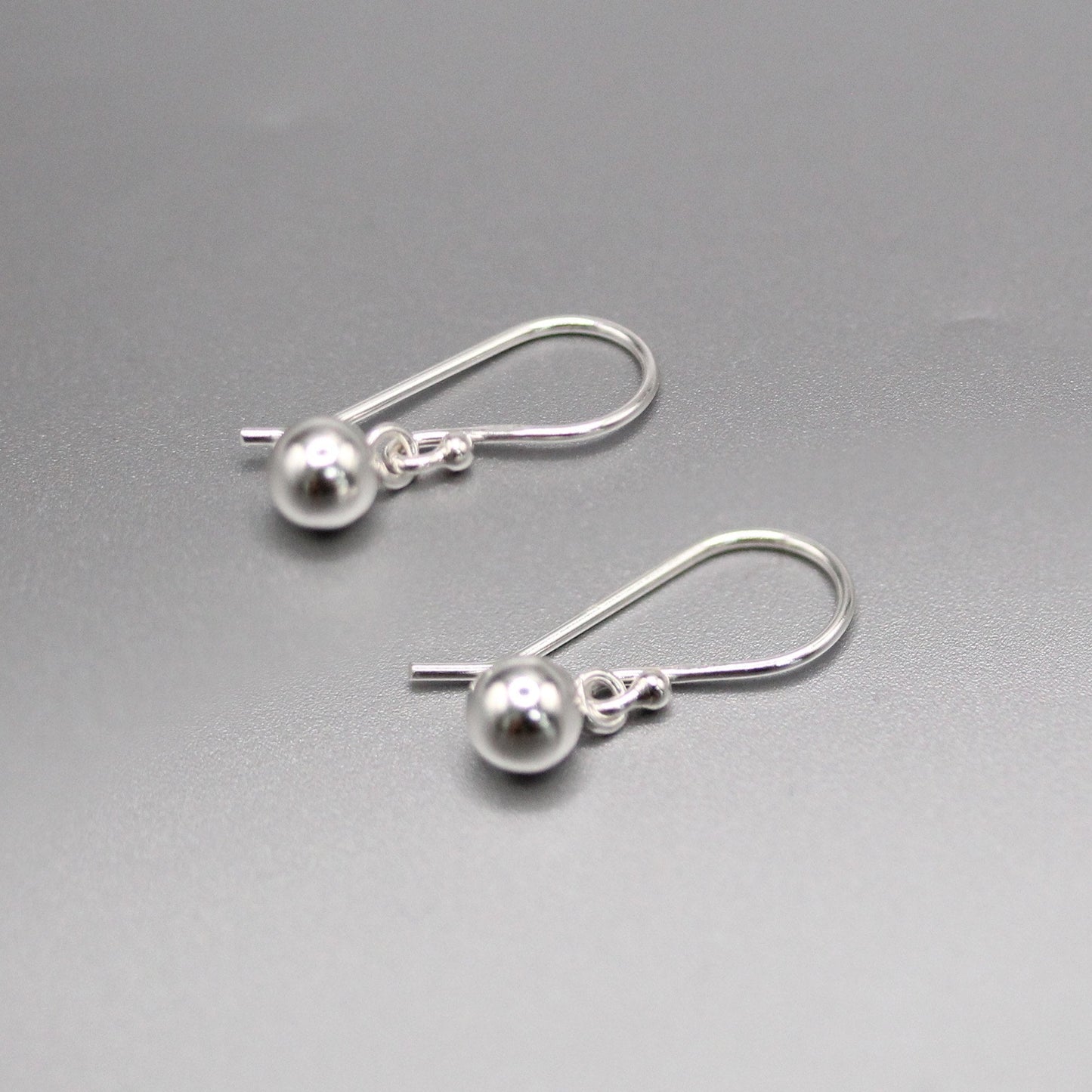 Silver Sphere Drop Earrings