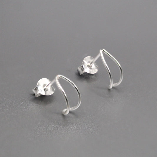 Silver Illusion Ear Half Hoop