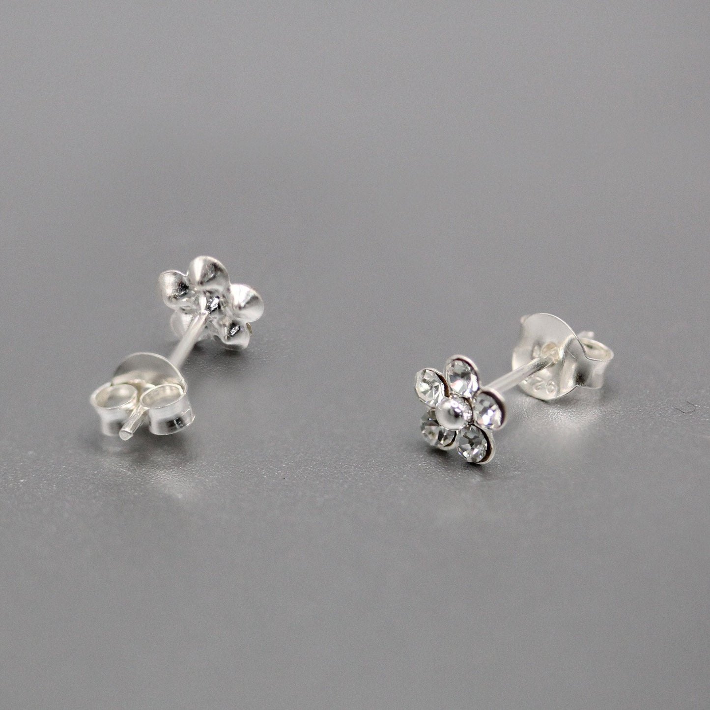Silver Gem set Daisy Studs