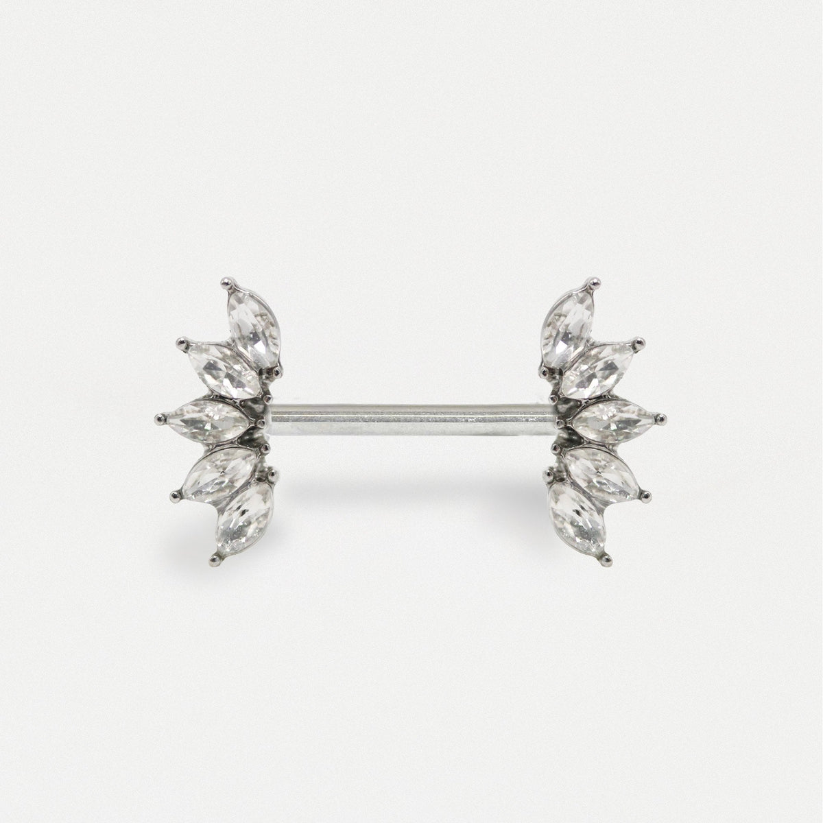 Steel Crystal Petal Nipple Bar